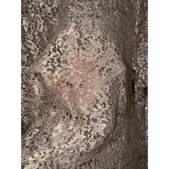 R&M Richards Evening Cardigan Jacket Women Plus 20W Gold Cream Sequin Party Glam - Picture 7 of 14